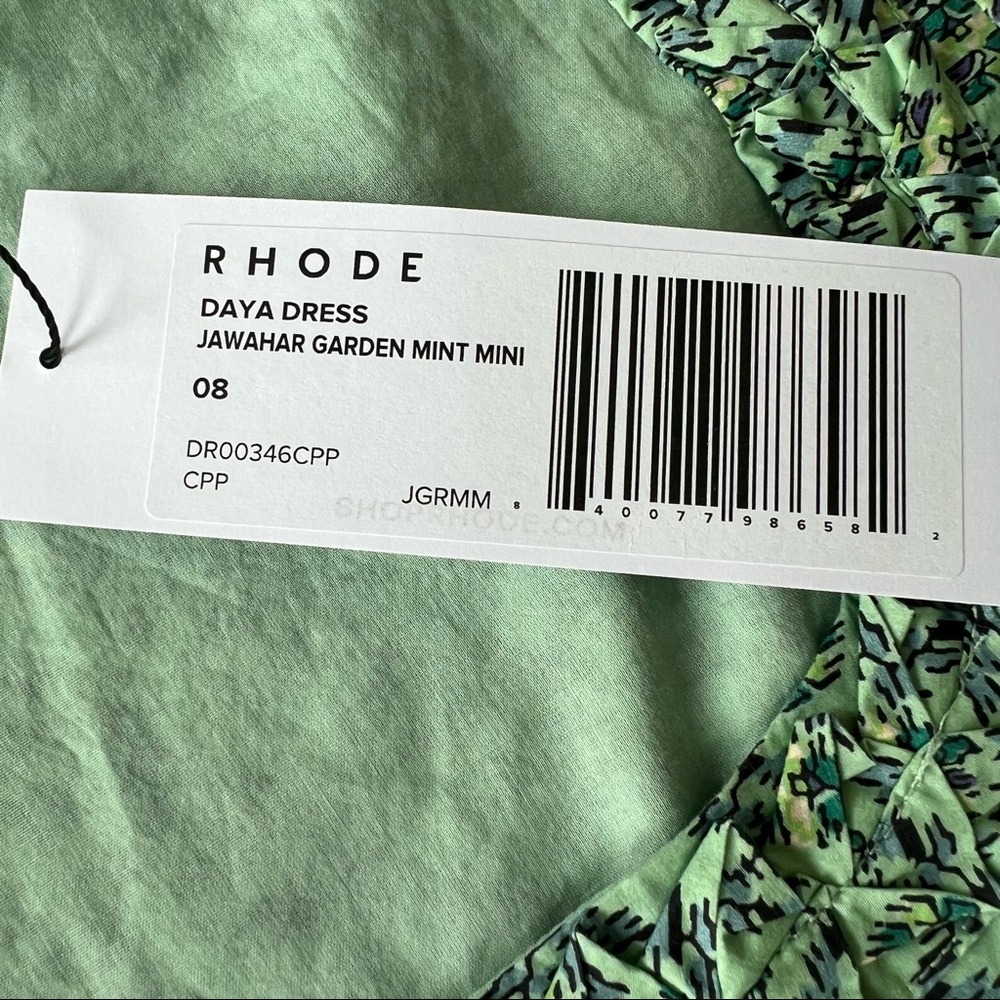 RHODE Daya dress in Jawahar Garden Mint Mini NEW - Picture 13 of 16